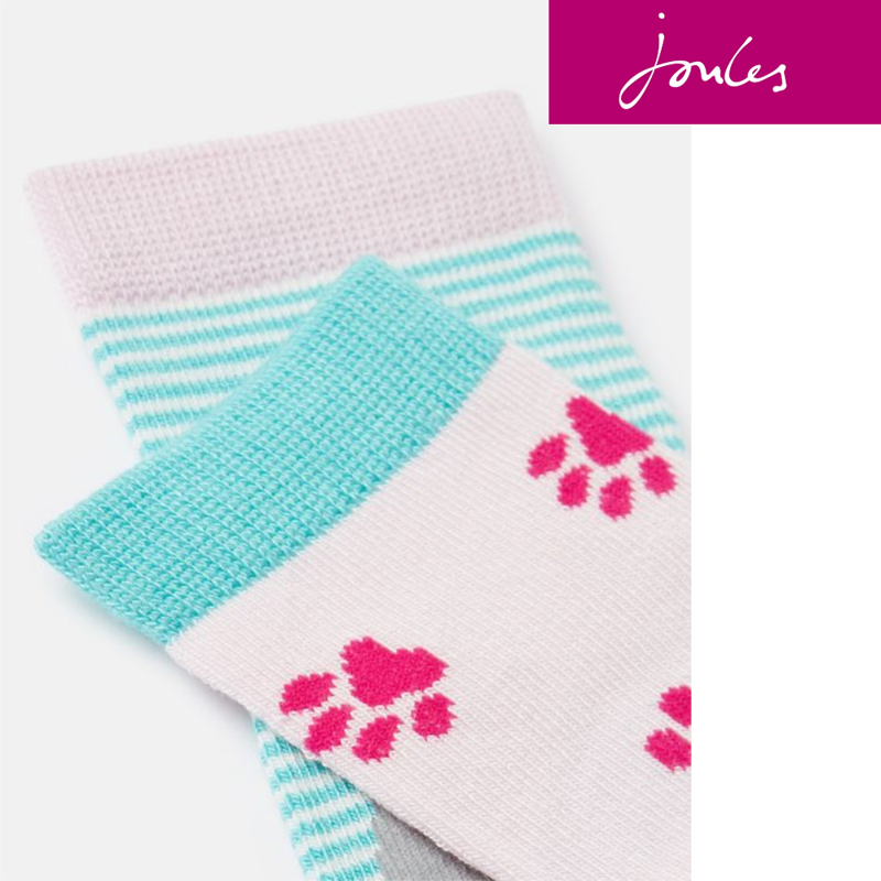 Joules Neat Feet 2 Pack Socks - Cat Dog Paw-1